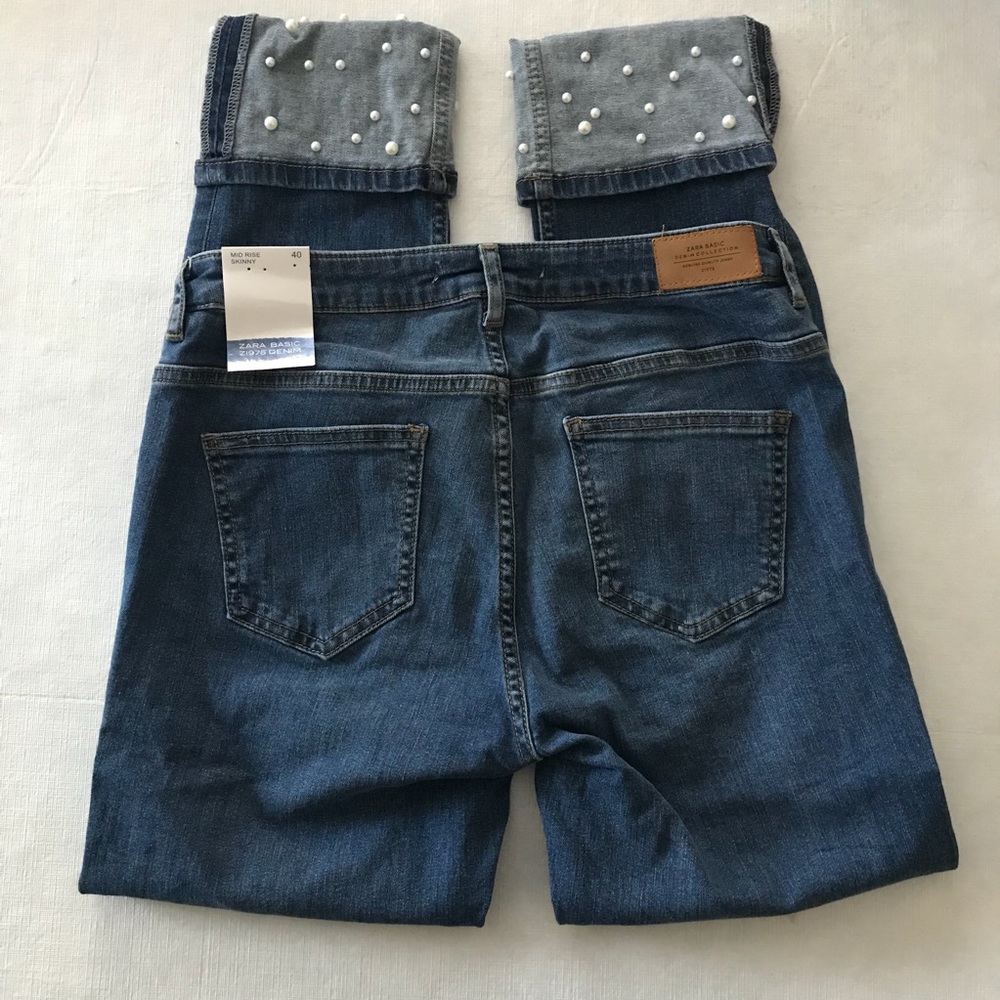 Zara Pearl Cuffed Skinny Jeans - Picture 5 of 6
